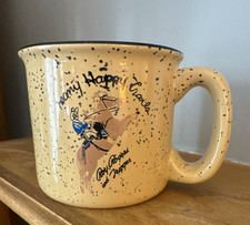 Roy Rogers & Trigger “Happy Trails” Speckled Beige Ceramic 12 oz Coffee Mug picture