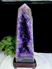 38.2LB Top Natural Amethyst quartz Crystal Church Cathed Crystal Wand Reiki Towe picture