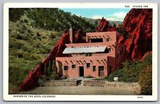 Hidden Inn Garden Gods Colorado Forest Red Sandstone Mountains VNG UNP Postcard picture