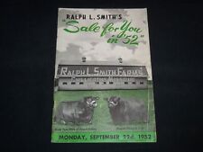 1952 RALPH SMITH'S SALE FOR YOU IN '52 ABERDEEN-ANGUS CATTLE CATALOG - J 9091 picture