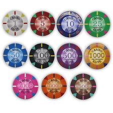 Casino Elite Clay Poker Chips - SAMPLE PACK Set - 11 Denominations - 14 Gram picture
