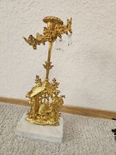 Antique Bear And Bees Marble & Gilt Brass Girandole Candlesticks  picture
