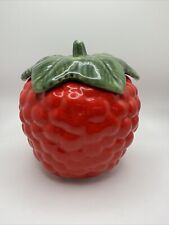 Vintage 1970’s Raspberry Canister Cookie Jar Ceramic picture