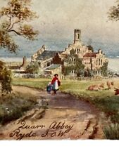 Antique Litho Postcard Early Ephemera Quarr Abbey Isle Of Wight-Ryde Printed UK picture