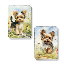 Set of 2 Yorkshire Terrier Flower Garden Art Print Magnets Dog Mom Gift 3