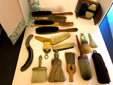 RARE ANTIQUE VINTAGE LOT 18 PIECES OLD BARBERSHOP BRUSHES HORSEHAIR COLLECTABLES picture