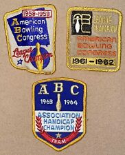 3 VINTAGE 1958 - 1964 BSA BOY SCOUTS AMERICAN BOWLING CONGRESS PATCH PATCHES picture