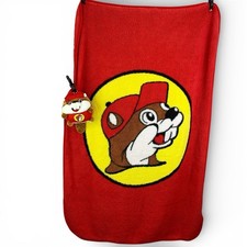 Buc-ees Lap Blanket & Bucky the Stuffed Beaver Ball Plush Round Toy Set picture
