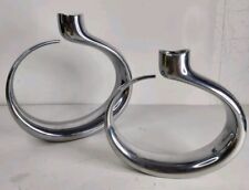 NAMBE EXTREME MODERNIST 2011 SILVER ALUMINUM PAIR CANDLE HOLDERS NEIL COHEN picture