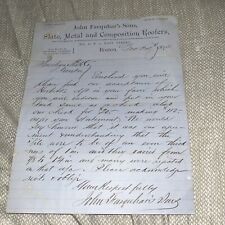1875 Correspondence - Boston Roofer Letterhead John Farquhar’s Sons picture
