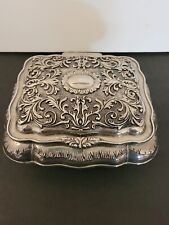 Godinger Silver Art Co. Large Silverplate Jewelry Trinket Box W Red Velvet  picture