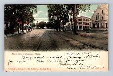 Reading MA-Massachusetts, Scenic View Of Main Street, Vintage c1905 Postcard picture