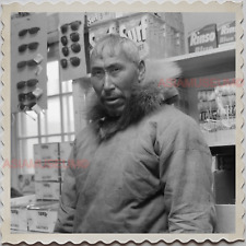 50s UTQIAGVIK NORTH SLOPE BARROW ALASKA MAN GROCERY STORE VINTAGE USA Photo 7797 picture