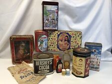 Vintage Merchandise Advertising Tins Packages & More - 13 PIECES Look picture