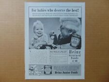 1940 HEINZ JUNIOR BABY FOODS In a can vintage art print ad picture