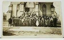RPPC Church & Parishioners with Sunbury ? Pennants c1915 Real Photo Postcard I3 picture