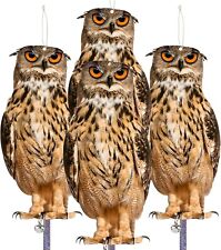 Owl to Keep Birds Away, 4 Pack Bird Scare Owl Fake Owl, Reflective Hanging Bird picture