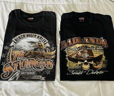 Badlands Harley Davidson Sturgis 2018 Graphic T Shirt Size XL With Bonus T Shirt picture