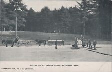 Cutting Ice St. Patrick's Pond Mt. Hermon Massachusetts c1900s Postcard picture