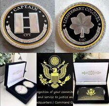 2pcs Army Rank Captain O-3 And  U.S LIEUTENANT COLONEL RANK CHALLENGE COIN picture