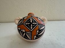 Native American Lady Clay Tina Francis Signed Acoma Pottery Leaning Handled Vase picture