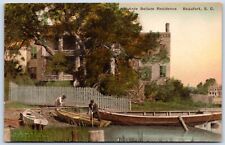 Postcard SC Beaufort South Carolina Antebellum Residence Men Boats Albertype B62 picture