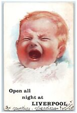 c1910's Baby Toddler Crying Open All Night At Liverpool East Orange NJ Postcard picture