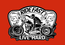 Ride Fast  EMROIDERED IRON ON 4 INCH  BIKER PATCH  picture