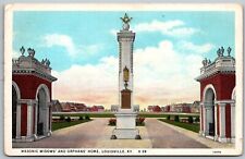 Louisville Kentucky 1937 Postcard Masonic Widows And Orphans Home picture