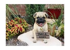 Ebros Gift Large Adorable Pug Dog Garden Greeter Statue with Jingle Collar 11... picture