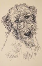 Irish Wolfhound Dog Art Portrait Print #34 Kline adds dog name free WORD DRAWING picture