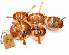 Pure Hammered Copper Cookware Set, Ayurvedic Cooking Utensils, Luxury Serveware picture