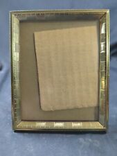 Vtg Brass Ornate Unique Textured Smooth Standing Picture Photo Frame 3.5x4.5  picture