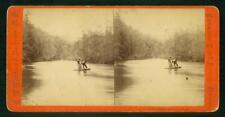 b148, CW Woodward Stereoview, -, Catawissa Creek, Ferry at Fry's Ford, PA, 1870s picture