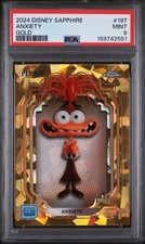 2024 TOPPS CHROME DISNEY SAPPHIRE /50 GOLD ANXIETY PSA 9 MINT inside out #197 picture