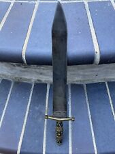 Very Unique Antique Bowie Knife With Wood & Brass Handle,17” Plus, From Estate. picture