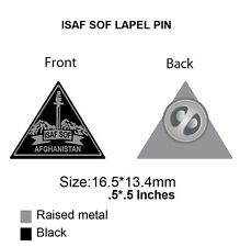 ISAF SOF Lapel Pin, Brand New, Silver and Black, Aproximately.5