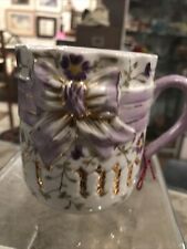 Vintage Antique Shaving Mug Gilded Purple Victorian “Remember Me”  picture