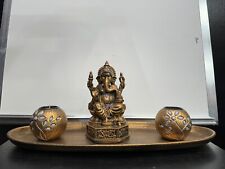Lord Ganesha Statue With Illuminating Candles-Spiritual Home Decor ,Hindu God. picture