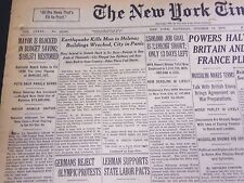 1935 OCTOBER 19 NEW YORK TIMES - EARTHQUAKE KILLS MAN IN HELENA - NT 4915 picture