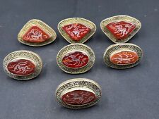 Antique rare old 7 rings sell by lot brass material ring with natural Agate ston picture