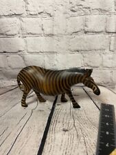 Handcarved Painted Wooden Zebra picture