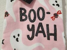 Cynthia Rowley Halloween Pink Ghost Boo-yah Kitchen Towels Set of 2 NEW picture