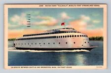 Bremerton WA-Washington, Motor Ferry Kalakala, Antique, Vintage c1936 Postcard picture