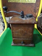 Vintage Wooden Coffee Grinder Hand Crank Mill picture