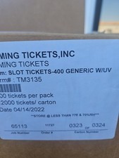 GamIng Tickets, Inc Cash out Ticket, (1 Case) 30 Packs 400 Each /1200 Case picture