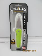 Camillus Titanium Wedge Neon Green Handle Pocket Knife E1 picture