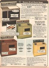 1977 VINTAGE PRINT AD KENMORE 40 INCH ELECTRIC RANGE STOVES YELLOW COPPER GREEN picture
