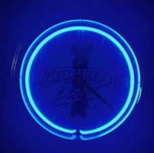Vintage 2000 Michelob Light Tech Hanging Neon Tech Wall Clock W/Chord & Battery picture