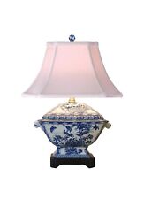 Exquisite Classic Blue and White Porcelain Table Lamp with Traditional Bird Flo picture